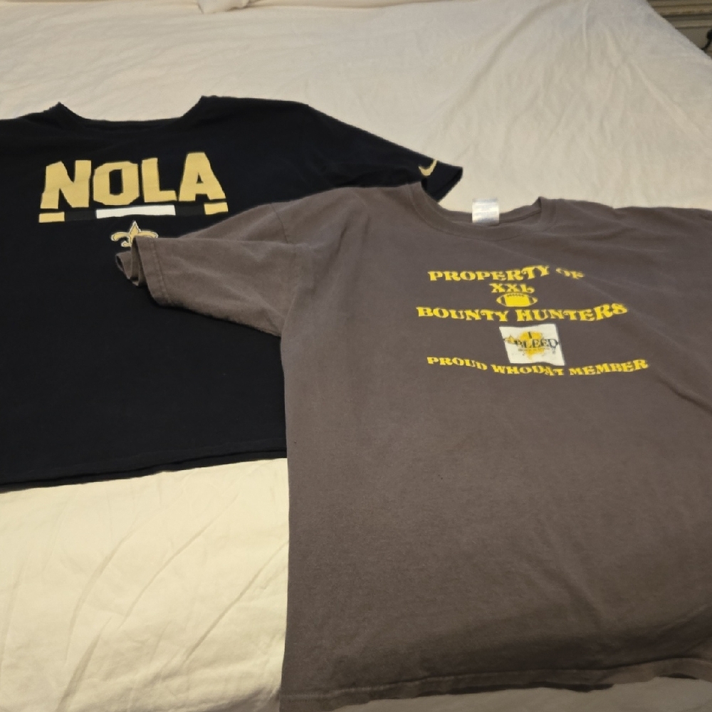 New Orleans SaintNike Men's NOLA and Bounty Hunters Tees - BlackGray Both Shirts